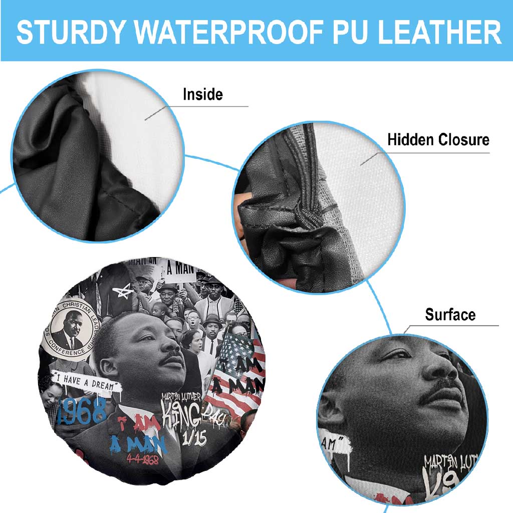 Martin Luther King Day Afro Spare Tire Cover Civil Rights Leader - Classic American Street Graffiti - African Pride