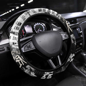 Martin Luther King Day Afro Steering Wheel Cover Civil Rights Leader - Classic American Street Graffiti - African Pride