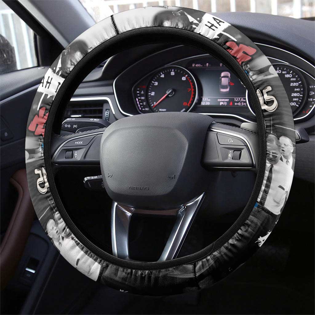 Martin Luther King Day Afro Steering Wheel Cover Civil Rights Leader - Classic American Street Graffiti - African Pride