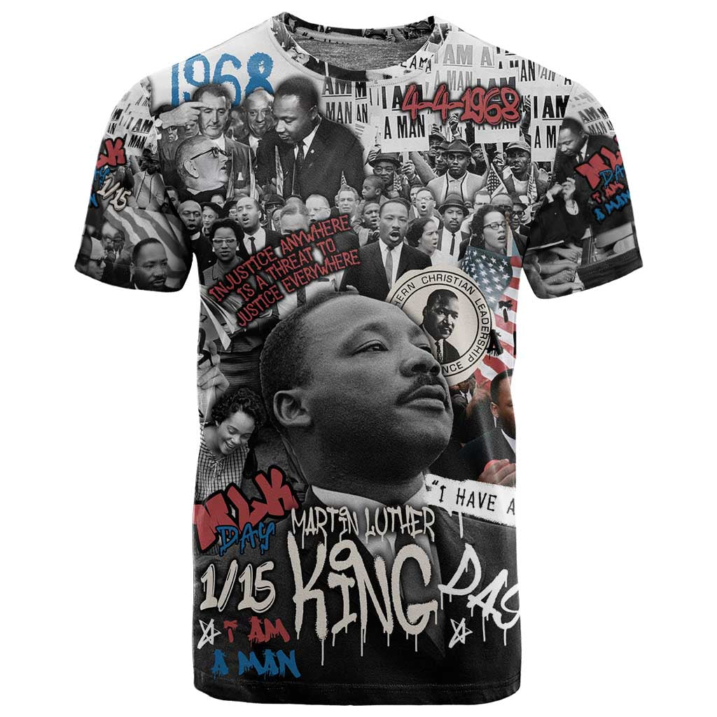 Martin Luther King Day Afro T shirt Civil Rights Leader - Classic American Street Graffiti - African Pride