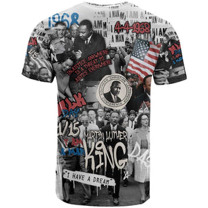 Martin Luther King Day Afro T shirt Civil Rights Leader - Classic American Street Graffiti - African Pride