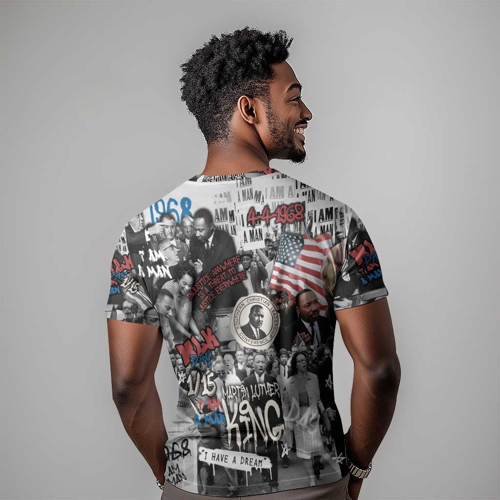Martin Luther King Day Afro T shirt Civil Rights Leader - Classic American Street Graffiti - African Pride