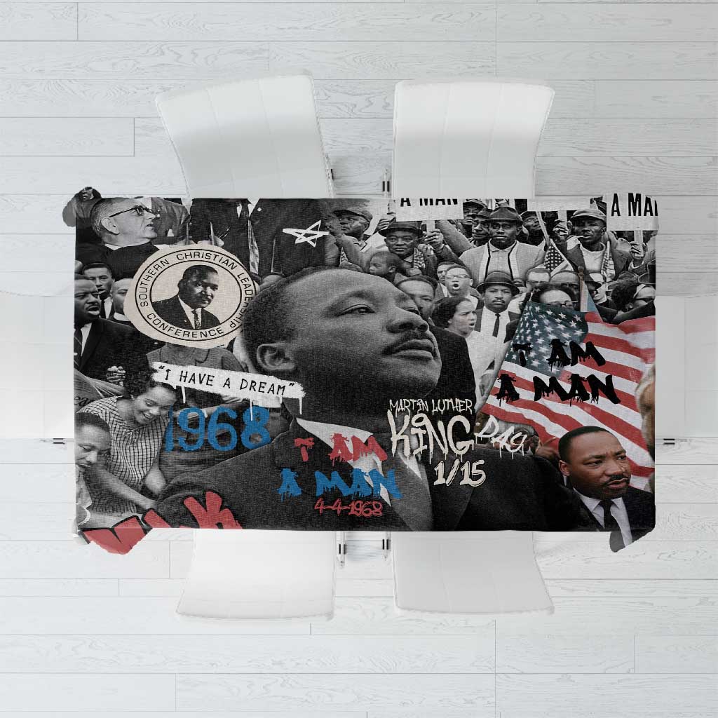 Martin Luther King Day Afro Tablecloth Civil Rights Leader - Classic American Street Graffiti - African Pride