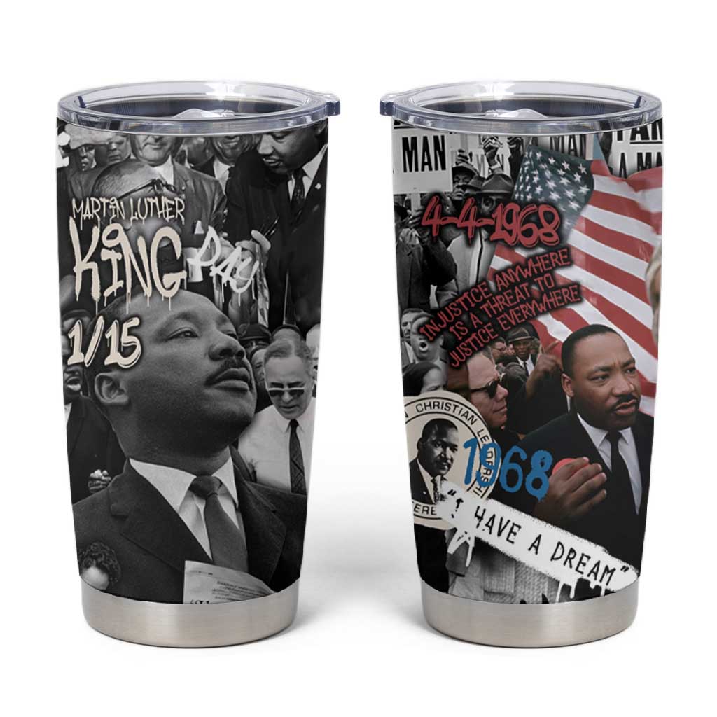Martin Luther King Day Afro Tumbler Cup Civil Rights Leader - Classic American Street Graffiti - African Pride