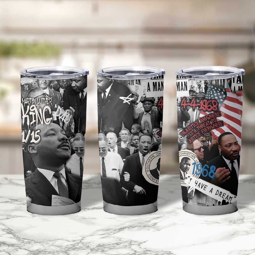 Martin Luther King Day Afro Tumbler Cup Civil Rights Leader - Classic American Street Graffiti - African Pride