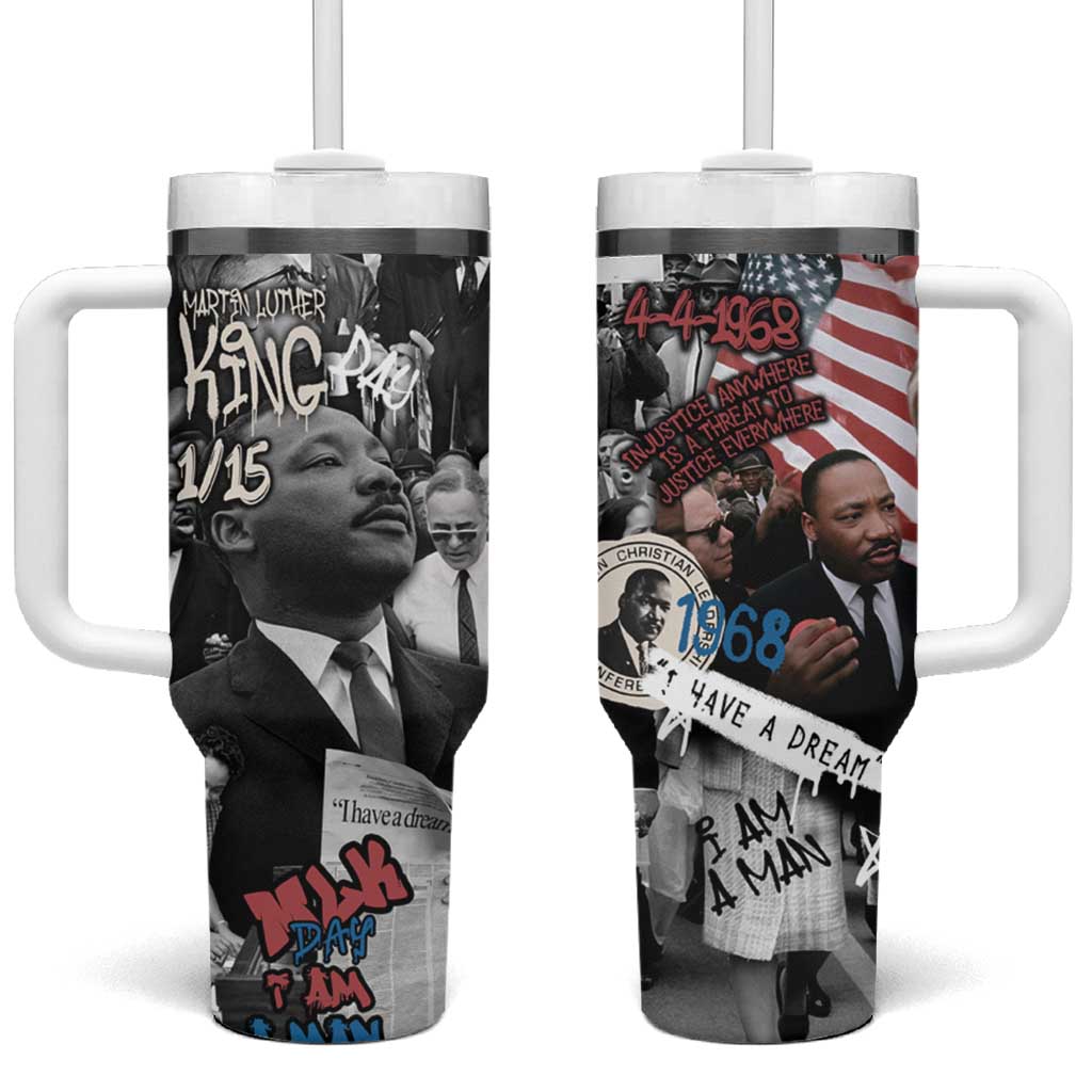 Martin Luther King Day Afro Tumbler With Handle Civil Rights Leader - Classic American Street Graffiti - African Pride