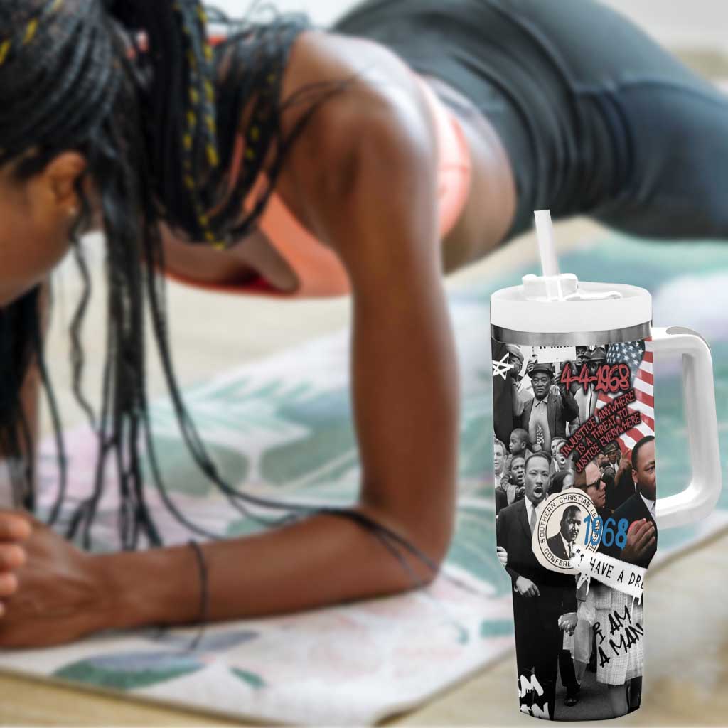 Martin Luther King Day Afro Tumbler With Handle Civil Rights Leader - Classic American Street Graffiti - African Pride