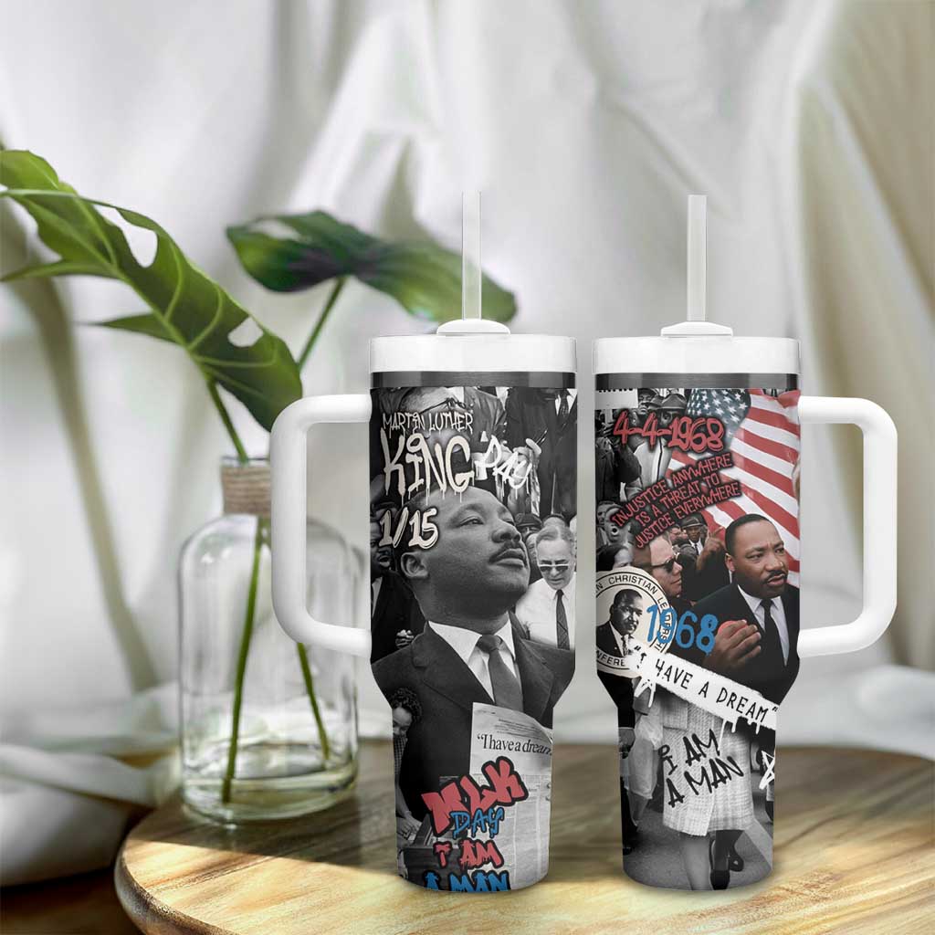 Martin Luther King Day Afro Tumbler With Handle Civil Rights Leader - Classic American Street Graffiti - African Pride