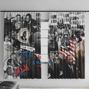 Martin Luther King Day Afro Window Curtain Civil Rights Leader - Classic American Street Graffiti - African Pride