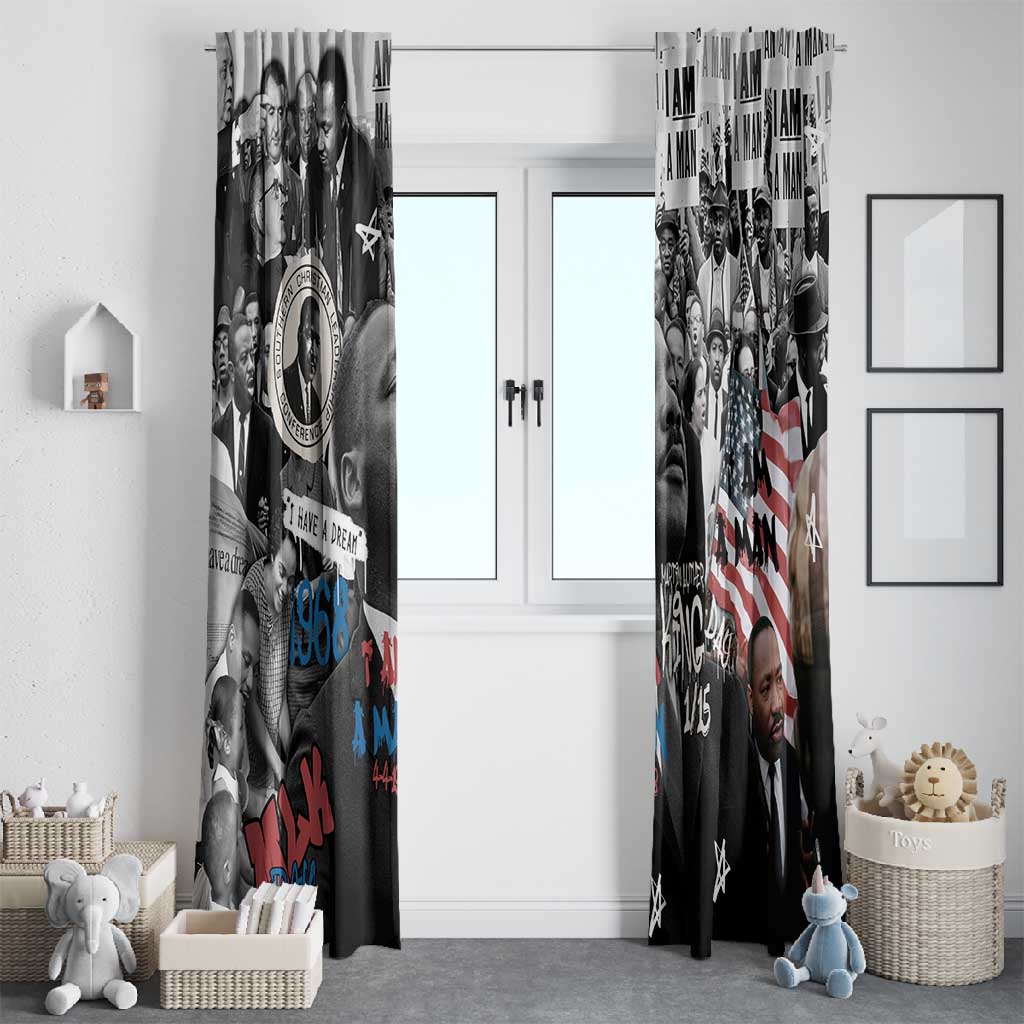 Martin Luther King Day Afro Window Curtain Civil Rights Leader - Classic American Street Graffiti - African Pride