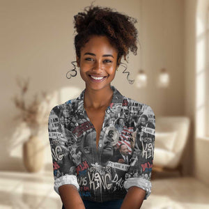 Martin Luther King Day Afro Women Casual Shirt Civil Rights Leader - Classic American Street Graffiti - African Pride