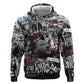 Martin Luther King Day Afro Zip Hoodie Civil Rights Leader - Classic American Street Graffiti - African Pride