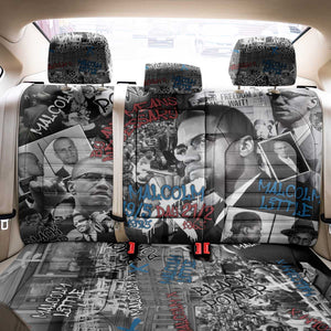 Afro Malcolm X Back Car Seat Cover Quotes Dates and Black History Activist Theme - African Pride