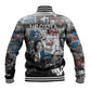 Afro Malcolm X Baseball Jacket Quotes Dates and Black History Activist Theme - African Pride