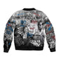 Afro Malcolm X Bomber Jacket Quotes Dates and Black History Activist Theme - African Pride
