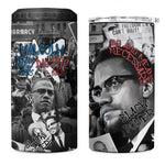 Afro Malcolm X 4 in 1 Can Cooler Tumbler Quotes Dates and Black History Activist Theme - African Pride
