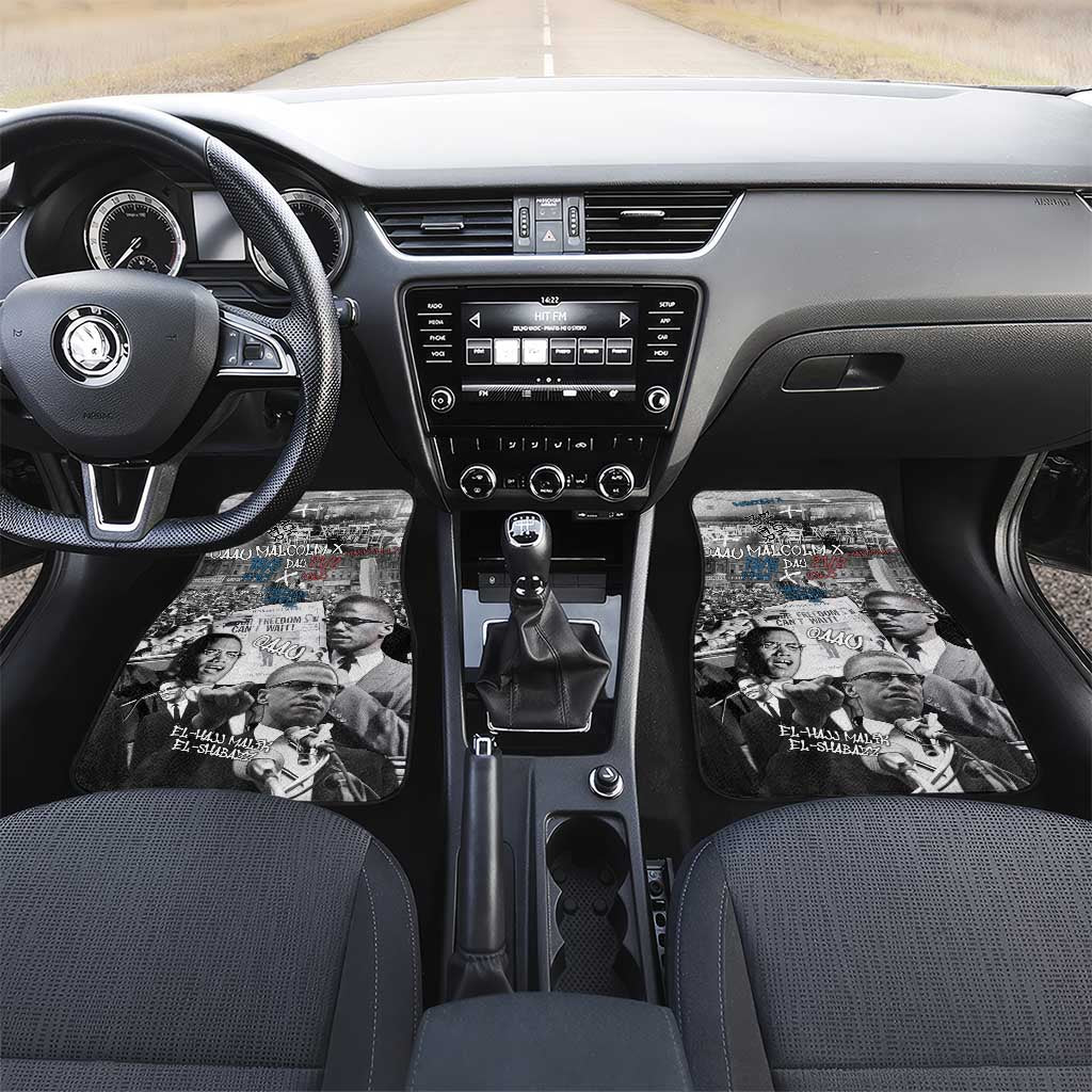 Afro Malcolm X Car Mats Quotes Dates and Black History Activist Theme - African Pride