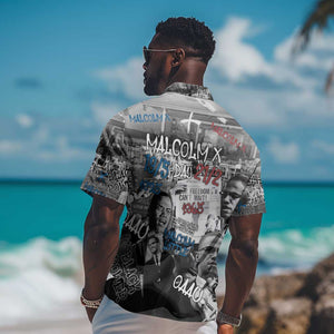 Afro Malcolm X Hawaiian Shirt Quotes Dates and Black History Activist Theme - African Pride