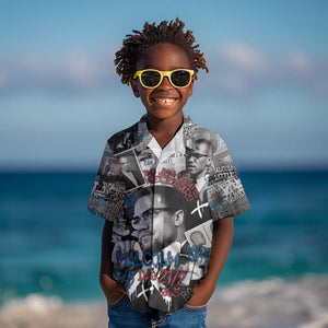 Afro Malcolm X Kid Hawaiian Shirt Quotes Dates and Black History Activist Theme - African Pride