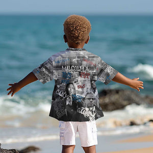 Afro Malcolm X Kid Hawaiian Shirt Quotes Dates and Black History Activist Theme - African Pride
