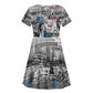 Afro Malcolm X Kid Short Sleeve Dress Quotes Dates and Black History Activist Theme - African Pride