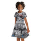 Afro Malcolm X Kid Short Sleeve Dress Quotes Dates and Black History Activist Theme - African Pride