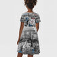Afro Malcolm X Kid Short Sleeve Dress Quotes Dates and Black History Activist Theme - African Pride