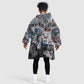 Afro Malcolm X Kid Wearable Blanket Hoodie Quotes Dates and Black History Activist Theme - African Pride