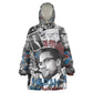 Afro Malcolm X Kid Wearable Blanket Hoodie Quotes Dates and Black History Activist Theme - African Pride