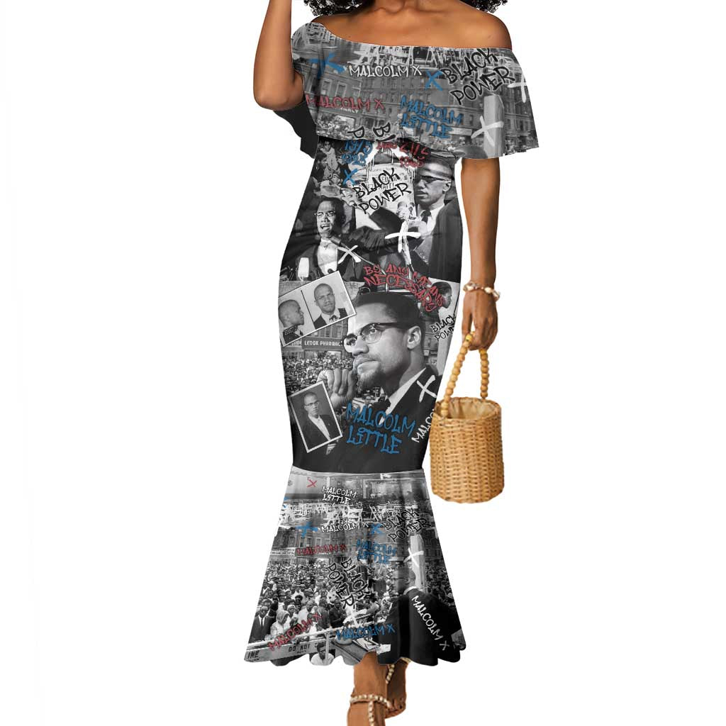 Afro Malcolm X Mermaid Dress Quotes Dates and Black History Activist Theme - African Pride