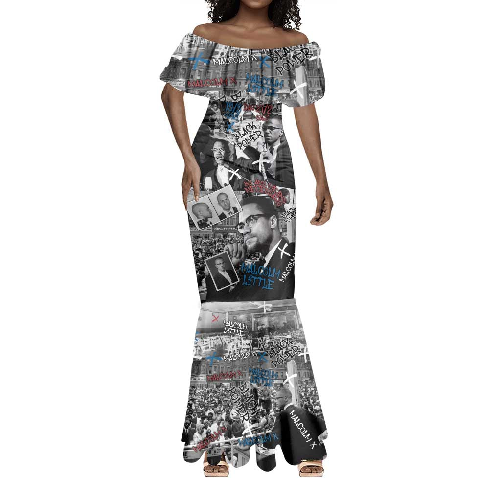 Afro Malcolm X Mermaid Dress Quotes Dates and Black History Activist Theme - African Pride