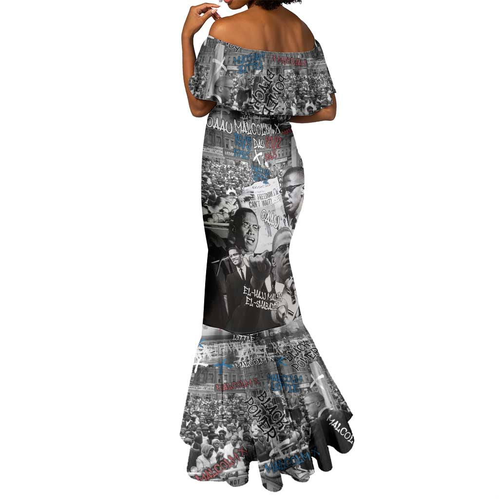Afro Malcolm X Mermaid Dress Quotes Dates and Black History Activist Theme - African Pride