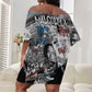 Afro Malcolm X Off Shoulder Short Dress Quotes Dates and Black History Activist Theme - African Pride
