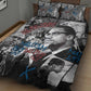 Afro Malcolm X Quilt Bed Set Quotes Dates and Black History Activist Theme - African Pride
