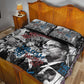 Afro Malcolm X Quilt Bed Set Quotes Dates and Black History Activist Theme - African Pride