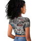 Afro Malcolm X Raglan Cropped T shirt Quotes Dates and Black History Activist Theme - African Pride
