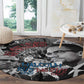 Afro Malcolm X Round Carpet Quotes Dates and Black History Activist Theme - African Pride