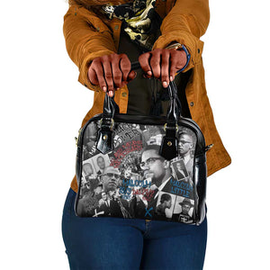 Afro Malcolm X Shoulder Handbag Quotes Dates and Black History Activist Theme - African Pride