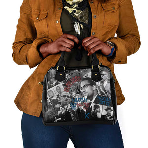 Afro Malcolm X Shoulder Handbag Quotes Dates and Black History Activist Theme - African Pride