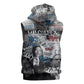 Afro Malcolm X Sleeveless Hoodie Quotes Dates and Black History Activist Theme - African Pride