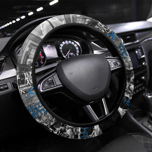 Afro Malcolm X Steering Wheel Cover Quotes Dates and Black History Activist Theme - African Pride