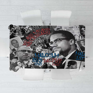 Afro Malcolm X Tablecloth Quotes Dates and Black History Activist Theme - African Pride