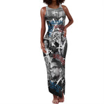 Afro Malcolm X Tank Maxi Dress Quotes Dates and Black History Activist Theme - African Pride