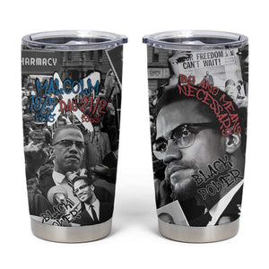 Afro Malcolm X Tumbler Cup Quotes Dates and Black History Activist Theme - African Pride