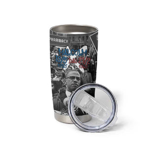 Afro Malcolm X Tumbler Cup Quotes Dates and Black History Activist Theme - African Pride