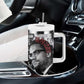 Afro Malcolm X Tumbler With Handle Quotes Dates and Black History Activist Theme - African Pride