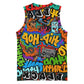 Hip Hop Graffiti African Basketball Jersey Black Melanin Text and Urban Street Art - African Pride