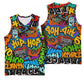 Hip Hop Graffiti African Basketball Jersey Black Melanin Text and Urban Street Art - African Pride