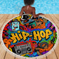 Hip Hop Graffiti African Beach Blanket Black Melanin Text and Urban Street Art - African Pride