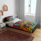 Hip Hop Graffiti African Bedding Set Black Melanin Text and Urban Street Art - African Pride